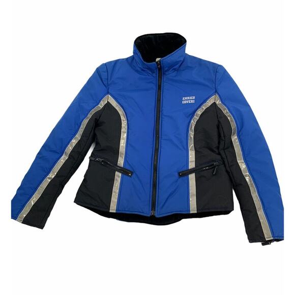 Vintage Enrico Coveri Womens Blue Italian Ski Winter Coat Jacket Size Medium - Picture 3 of 12